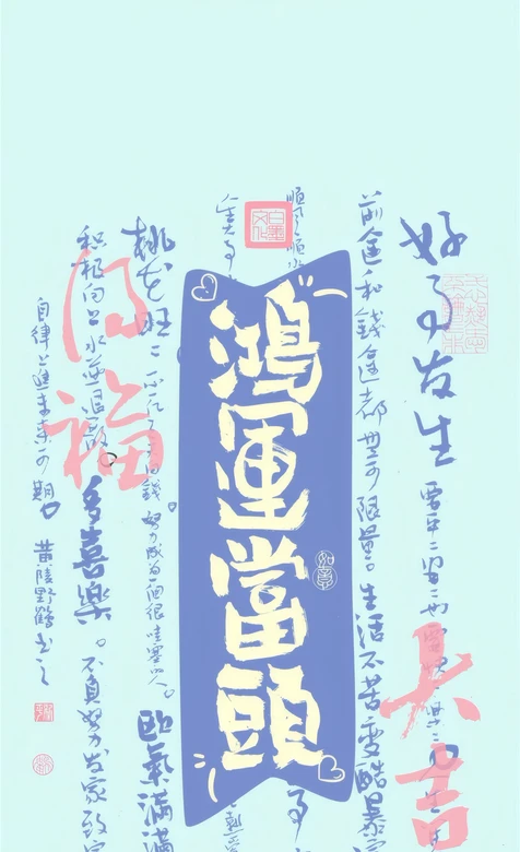 鸿运当头国风书法吉祥文字壁纸 发财被爱好事发生 – 高清 桌面壁纸 开放版权素材 免费下载 手机电脑通用背景图