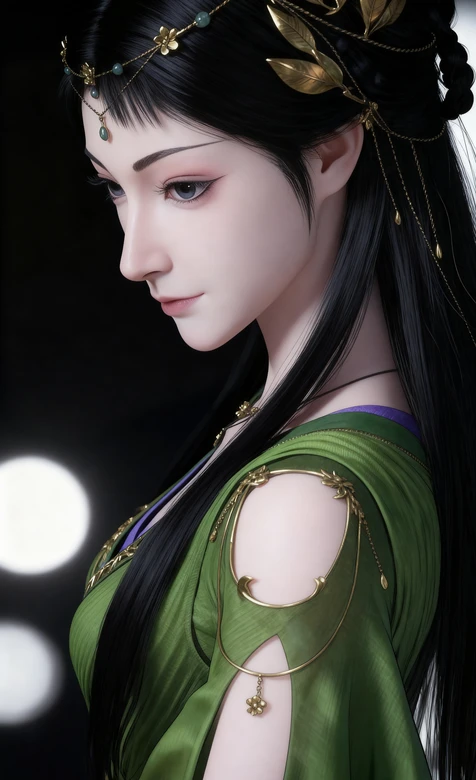 《凡人修仙传》里的乐上师“慕兰圣女”绿衣金饰黑发美人 国风古装壁纸 – 高清 桌面壁纸 开放版权素材 免费下载 手机