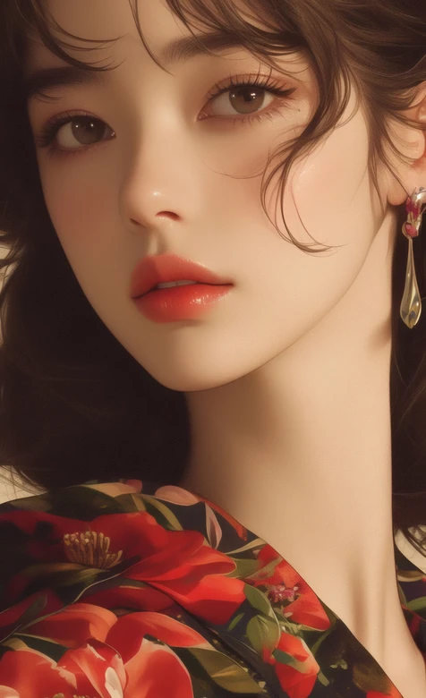 唯美写实风女子 花卉服饰精致耳饰 氛围感同款穿搭壁纸 – 高清 桌面壁纸 开放版权素材 免费下载 手机电脑通用背景图