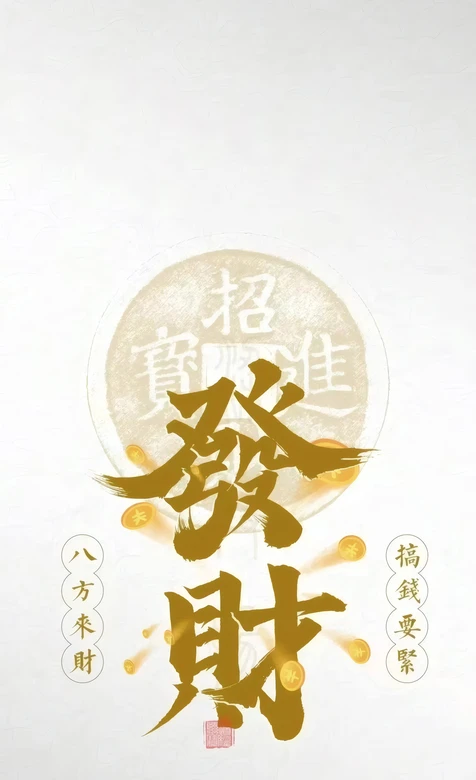发财国风财运壁纸 招财进宝铜钱八方来财搞钱要紧 – 高清 桌面壁纸 开放版权素材 免费下载 手机电脑通用背景图