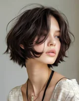 时尚短发女性户外街拍 摩登穿搭潮流发型壁纸