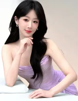 杨紫紫色抹胸裙优雅写真 明星时尚造型壁纸