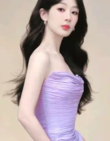 杨紫紫色抹胸裙优雅写真 明星时尚造型壁纸