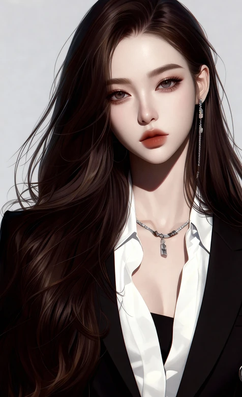 大胸性感的长发动漫美女手机壁纸 – 高清 桌面壁纸 开放版权素材 免费下载 手机电脑通用背景图