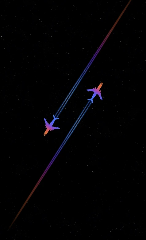 双机星轨飞行·渐变色客机划破深邃星空 高清动态壁纸 – 高清 桌面壁纸 开放版权素材 免费下载 手机电脑通用背景图
