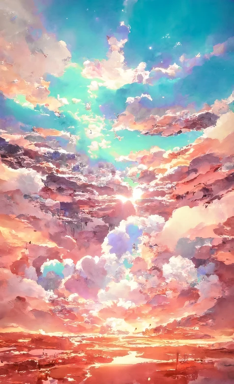 油画风云海霞光 治愈系天空风景壁纸 – 高清 桌面壁纸 开放版权素材 免费下载 手机电脑通用背景图-iPhone17-1