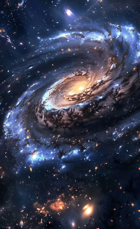 宇宙漩涡星系·唯美科幻风 震撼星空手机壁纸 – 高清 桌面壁纸 开放版权素材 免费下载 手机电脑通用背景图