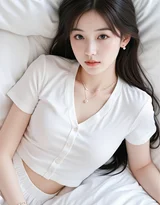 长发女生·白衣居家唯美清新风 高颜女生居家写真