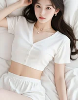 长发女生·白衣居家唯美清新风 高颜女生居家写真