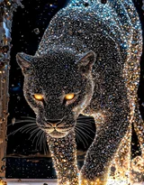 璀璨粒子豹·奇幻星光风 艺术创作 神秘生物各类的豹子超清手机壁纸图片大全