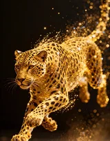 璀璨粒子豹·奇幻星光风 艺术创作 神秘生物各类的豹子超清手机壁纸图片大全