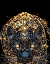 璀璨粒子豹·奇幻星光风 艺术创作 神秘生物各类的豹子超清手机壁纸图片大全