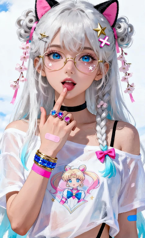 二次元梦幻猫耳美少女·樱花饰 美少女战士元素手机壁纸 – 高清 桌面壁纸 开放版权素材 免费下载 手机电脑通用背景图