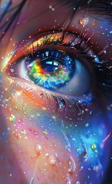 炫彩梦幻眼眸·水滴光影艺术风手机壁纸推荐 – 高清 桌面壁纸 开放版权素材 免费下载 手机电脑通用背景图