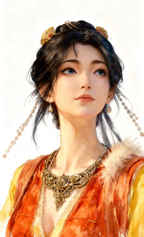古风华贵女子·慕沛灵·国风唯美水彩风 高画质古风壁纸 – 高清 桌面壁纸 开放版权素材 免费下载 手机电脑通用背景图