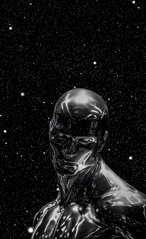 银影侠·金属质感身躯 暗黑科幻星空风 手机壁纸 – 高清 桌面壁纸 开放版权素材 免费下载 手机电脑通用背景图-iPhone17-1