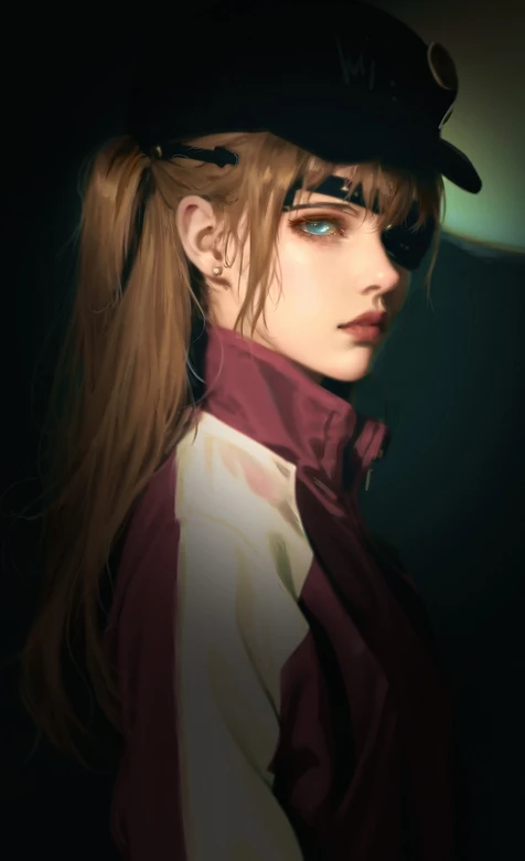 明日香·独眼运动服 写实暗黑风 EVA衍生手机壁纸 – 高清 桌面壁纸 开放版权素材 免费下载 手机电脑通用背景图