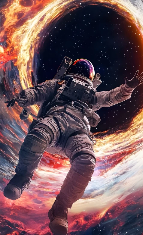 宇航员·星云漩涡宇宙 科幻梦幻风超现实冒险壁纸 – 高清 桌面壁纸 开放版权素材 免费下载 手机电脑通用背景图