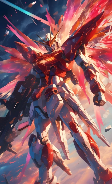 机动战士高达·机甲科幻风 光翼炸裂热血手机壁纸 – 高清 桌面壁纸 开放版权素材 免费下载 手机电脑通用背景图