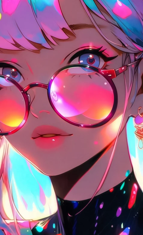 赛博朋克炫彩二次元少女·原创插画 高饱和霓虹手机壁纸 – 高清 桌面壁纸 开放版权素材 免费下载 手机电脑通用背景图