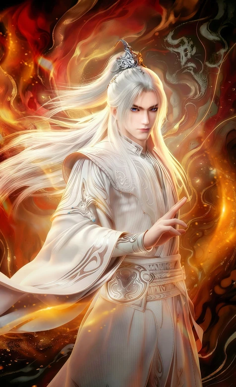 王林问鼎皮肤·火焰流光国漫风 玄幻手机壁纸 – 高清 桌面壁纸 开放版权素材 免费下载 手机电脑通用背景图