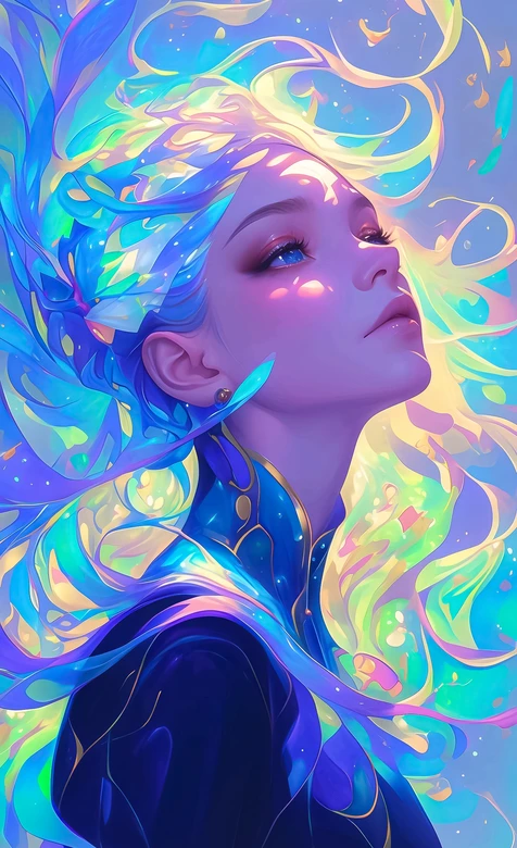 梦幻流体少女·炫彩唯美风 高热度竖屏壁纸精选 – 高清 桌面壁纸 开放版权素材 免费下载 手机电脑通用背景图