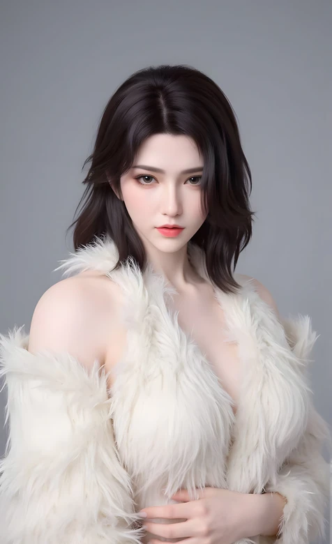 写实风气质女性·白色毛绒穿搭 高质感手机壁纸推荐 – 高清 桌面壁纸 开放版权素材 免费下载 手机电脑通用背景图