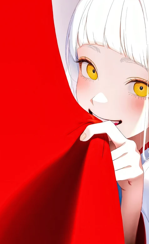 白发黄眼少女·俏皮遮帘 国漫唯美手机壁纸 – 高清 桌面壁纸 开放版权素材 免费下载 手机电脑通用背景图