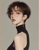 银发短发精致女性短发造型参考·写实唯美风·艺术写真图片大全