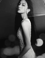 古力娜扎·珍珠透视裙 冷艳蓝调氛围感明星写真