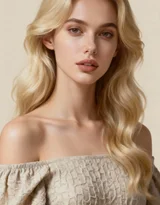 金发披肩女生·唯美写实风 优雅露肩高质感写真