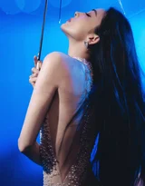 古力娜扎·珍珠透视裙 冷艳蓝调氛围感明星写真