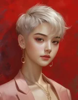 银发短发精致女性短发造型参考·写实唯美风·艺术写真图片大全