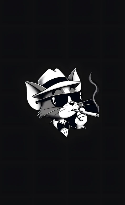 汤姆猫·黑帮大佬 暗黑国漫《猫和老鼠》手机壁纸 – 高清 桌面壁纸 开放版权素材 免费下载 手机电脑通用背景图