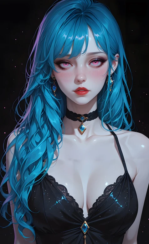 蓝发绮丽美少女·二次元精致风·原创 冷艳氛围感手机壁纸 – 高清 桌面壁纸 开放版权素材 免费下载 手机电脑通用背景