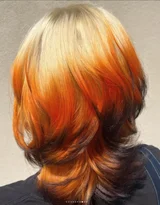 人物长发·蓝白渐变扎染风·时尚染发造型参考图集图片大全