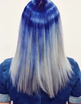 人物长发·蓝白渐变扎染风·时尚染发造型参考图集图片大全