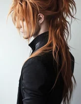 人物长发·蓝白渐变扎染风·时尚染发造型参考图集图片大全