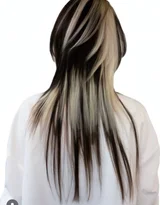 人物长发·蓝白渐变扎染风·时尚染发造型参考图集图片大全