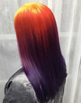 人物长发·蓝白渐变扎染风·时尚染发造型参考图集图片大全