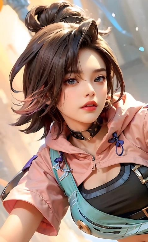 二次元潮流少女·粉衣项圈 赛博游戏风壁纸 热门二次元壁纸 – 高清 桌面壁纸 开放版权素材 免费下载 手机电脑通用背