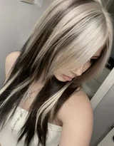 人物长发·蓝白渐变扎染风·时尚染发造型参考图集图片大全