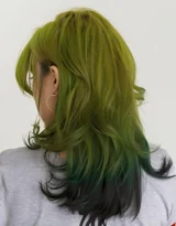 人物长发·蓝白渐变扎染风·时尚染发造型参考图集图片大全