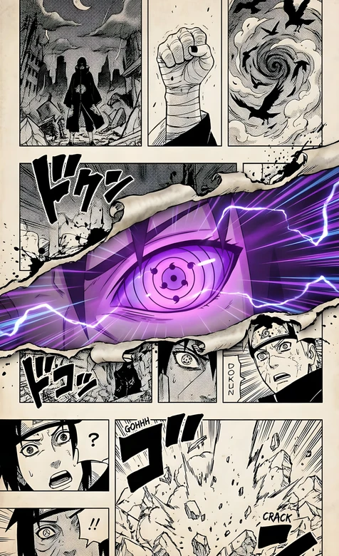 火影忍者·轮回眼爆发 暗黑热血漫画风高燃手机壁纸 – 高清 桌面壁纸 开放版权素材 免费下载 手机电脑通用背景图
