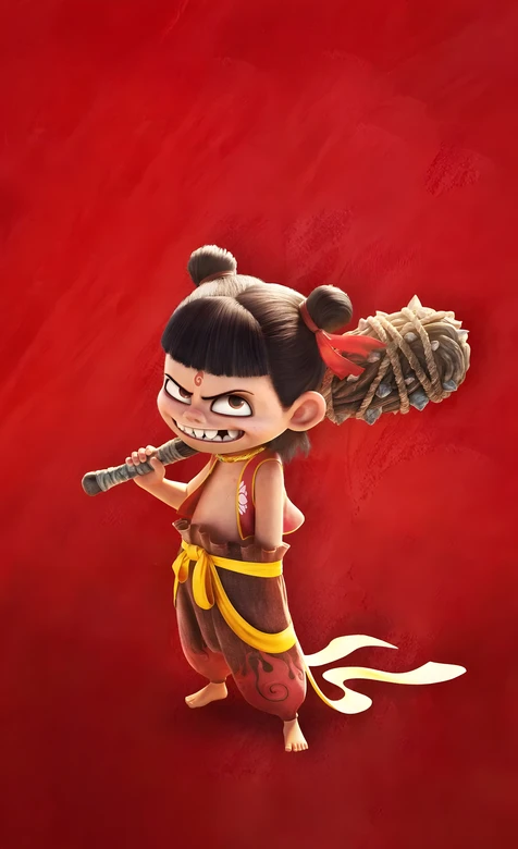 哪吒·凶萌持械 国漫《哪吒之魔童降世》热血壁纸 – 高清 桌面壁纸 开放版权素材 免费下载 手机电脑通用背景图