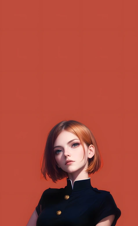 短发制服少女·写实简约风 高人气竖屏壁纸 – 高清 桌面壁纸 开放版权素材 免费下载 手机电脑通用背景图