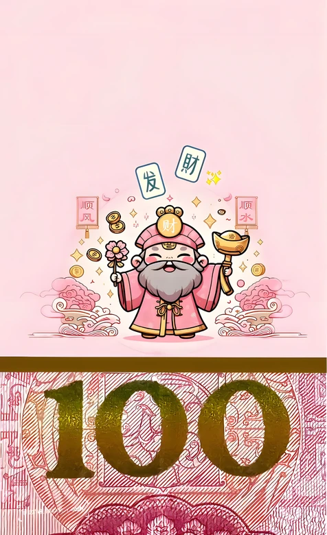 国漫财神·发财元宝顺风顺水国风喜庆新年发财手机壁纸 – 高清 桌面壁纸 开放版权素材 免费下载 手机电脑通用背景图