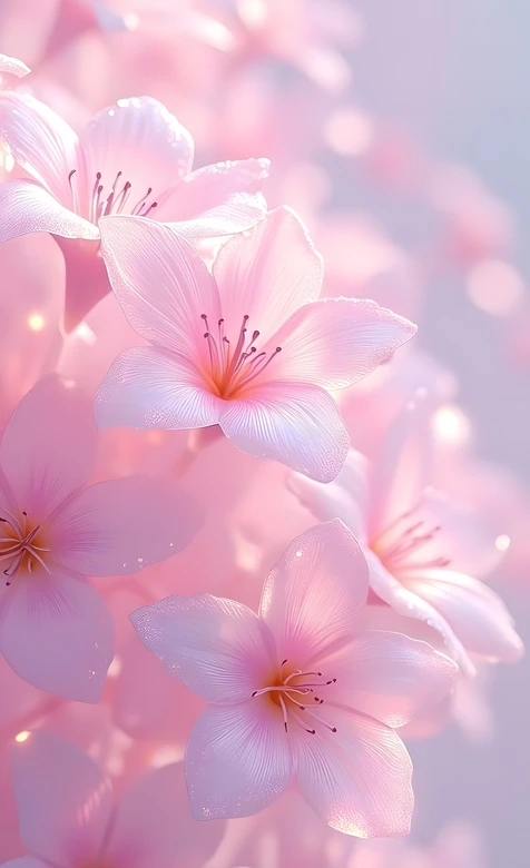 粉色花瓣花·唯美梦幻风 高清新款手机壁纸 – 高清 桌面壁纸 开放版权素材 免费下载 手机电脑通用背景图