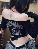 牛仔露背装女生背影·地毯场景清新风 性感女生美背写真