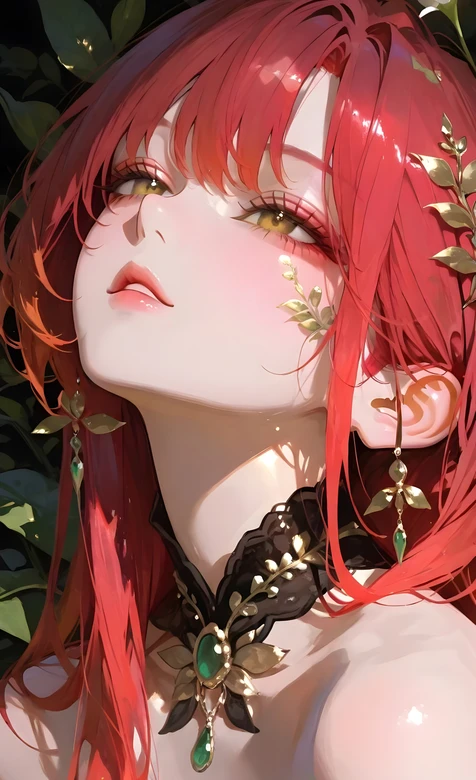 二次元唯美红发精灵少女 森系梦幻手机壁纸 – 高清 桌面壁纸 开放版权素材 免费下载 手机电脑通用背景图